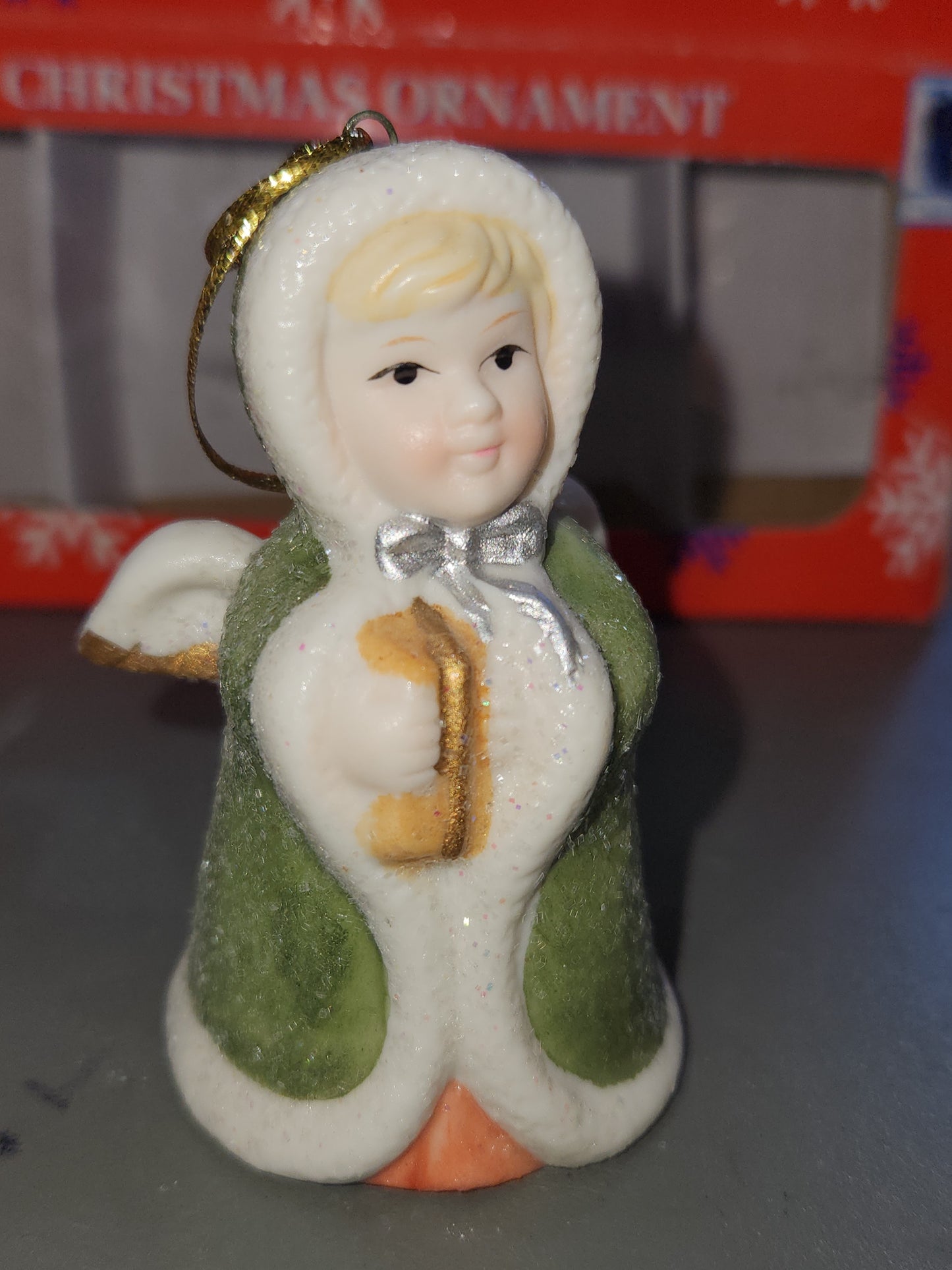 Vintage Glitter Angel Ornaments Set of 4