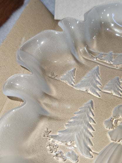 Vintage Mikasa Holiday Classics Christmas Platter Frosted Christmas Platter NIB mk29