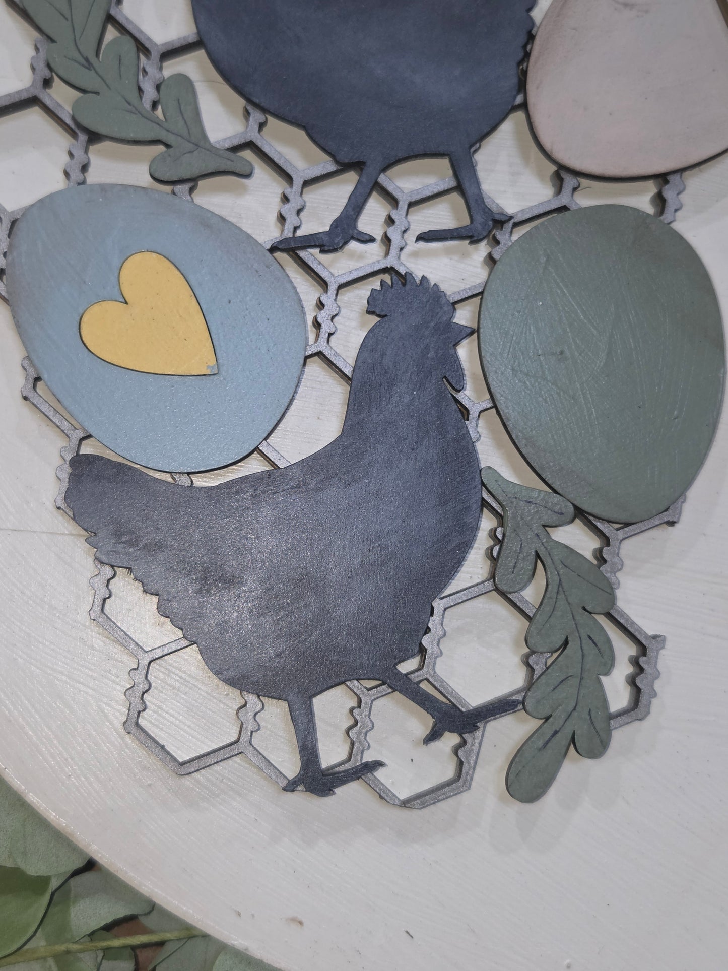 Chicken and Chicken Wire Insert for Interchangeable Pot Spilling Door Sign *Sign Sold Seperately* pi12