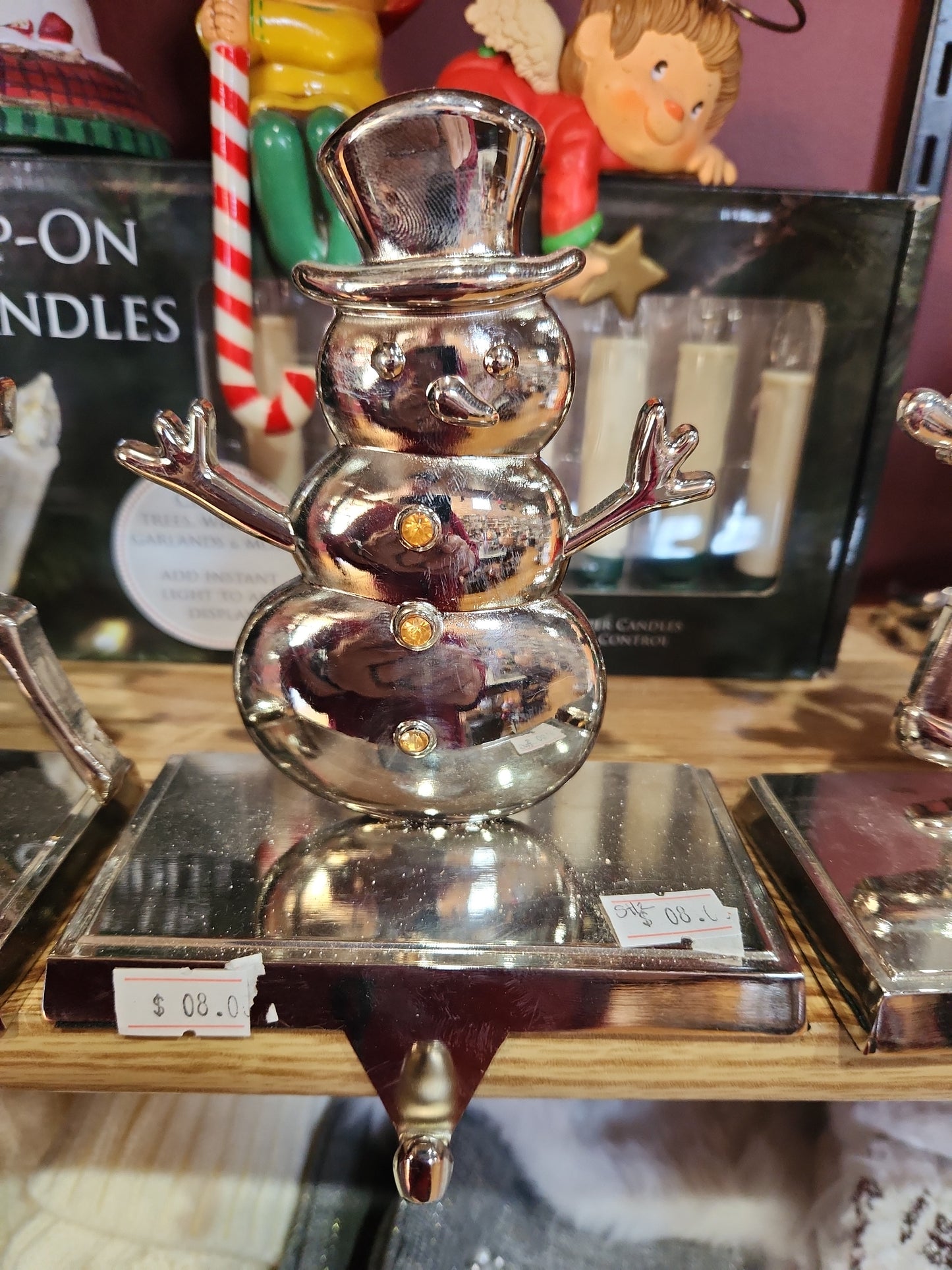 Stocking Holder Snowman Metal sh2