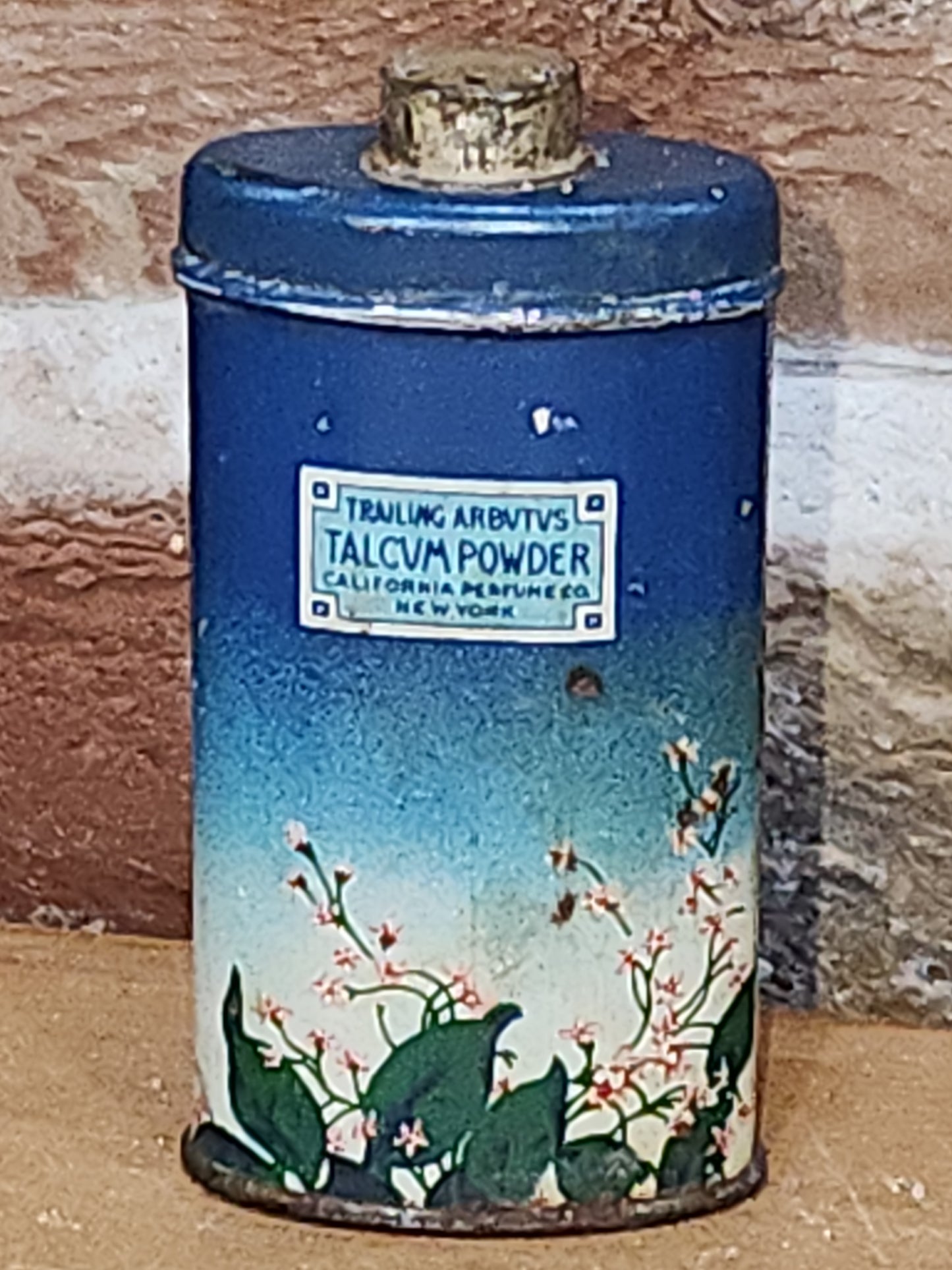Vintage California Purgume Company Trailing Arbutus Talcum Powder Sample Jack and Jill Jungle Jinks set 1920-30s AS IS tin012