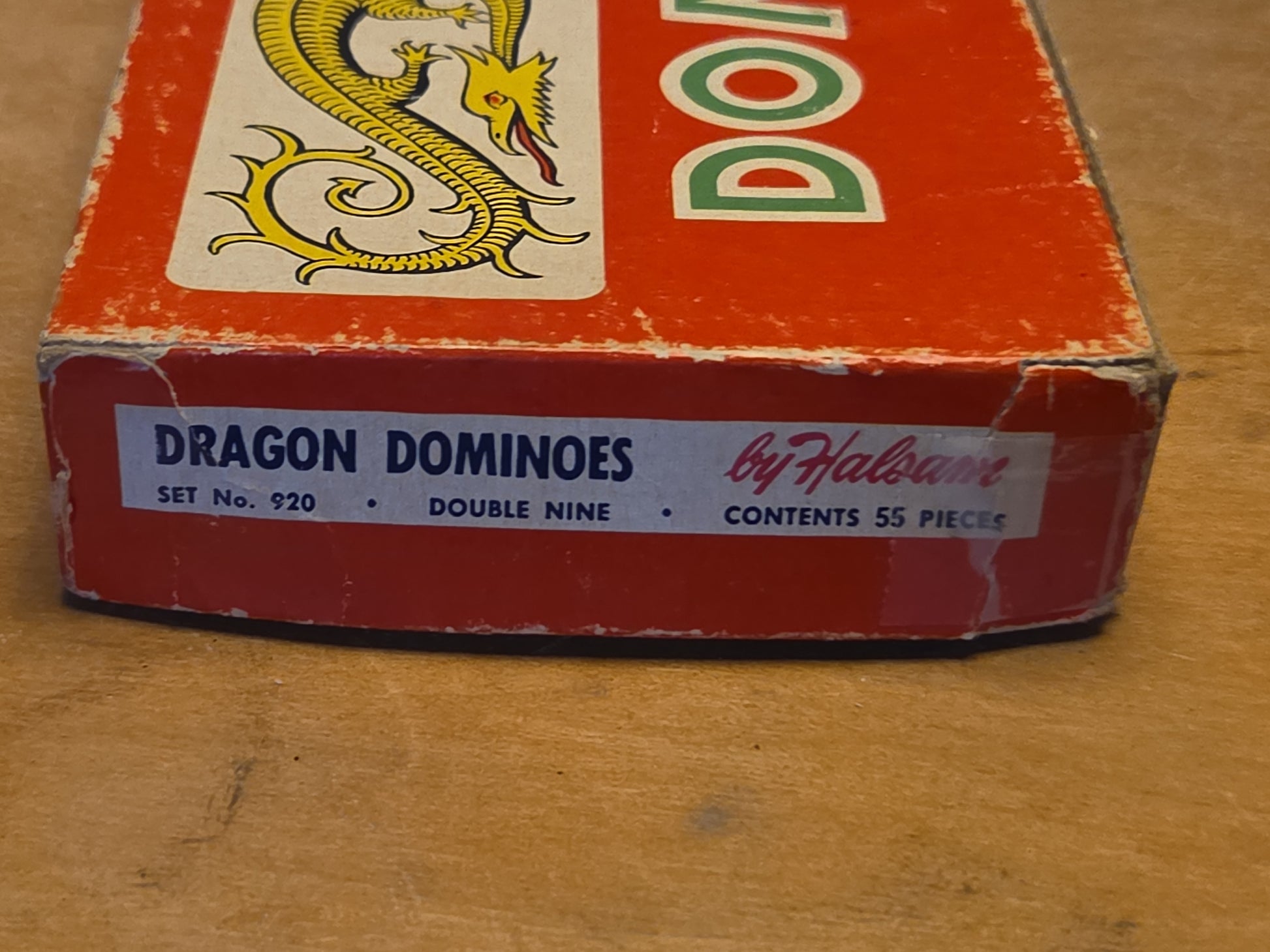 Vintage Dragon Dominoes Double Nine Set No. 920 Halsam AS IS 920