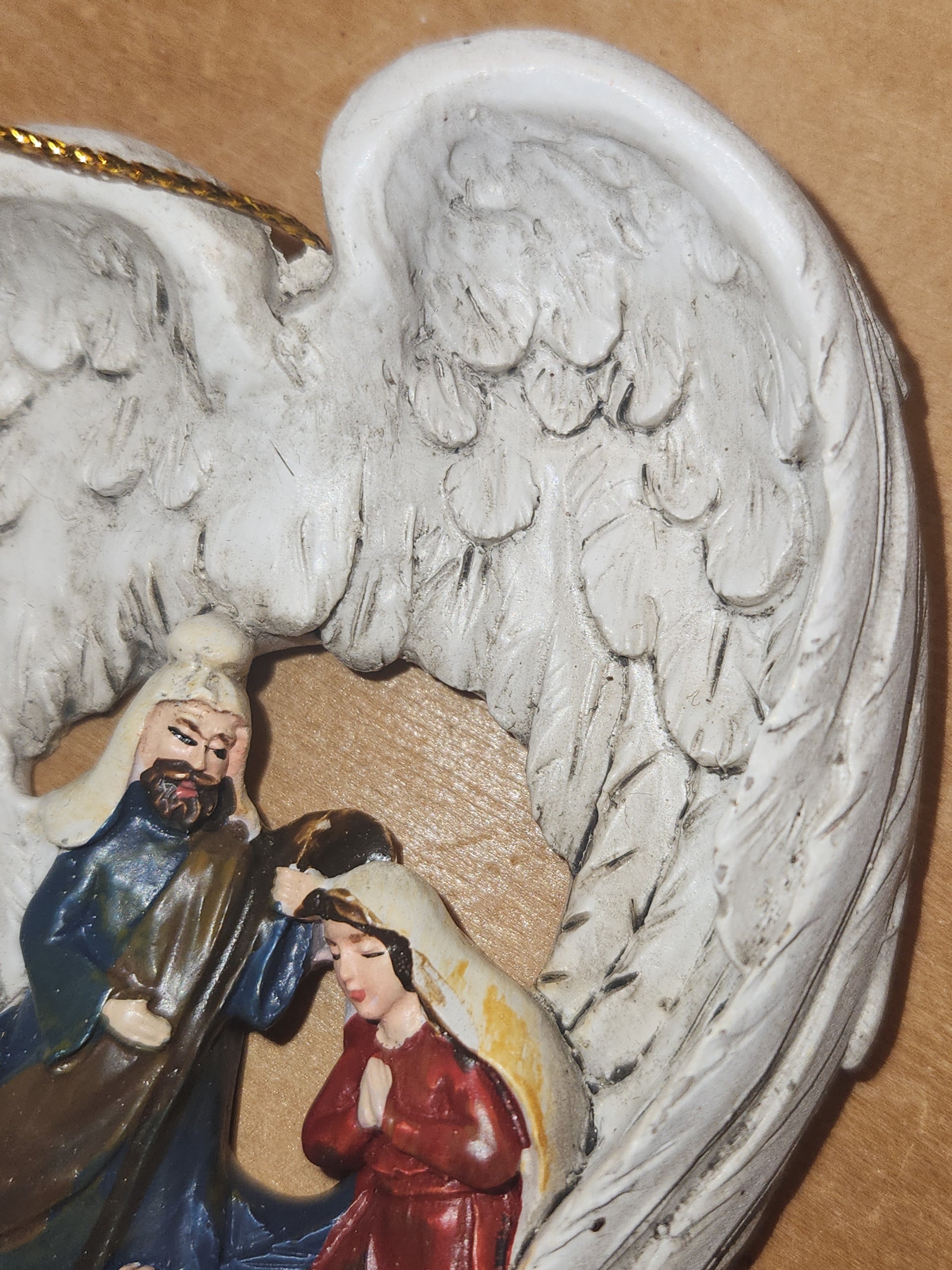 Holy Family, Nativity Scene in Angels Wings Ornament no9