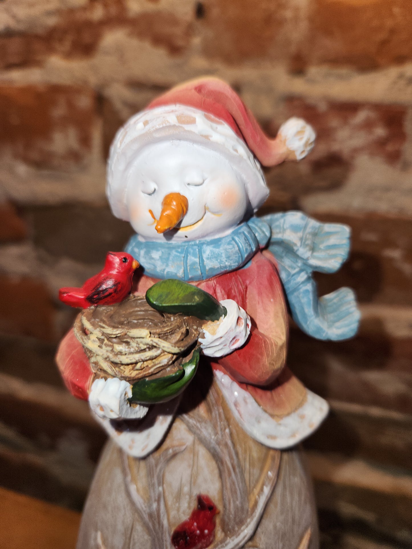 Snowman Figurine with a Cardinals 10" tall sm2