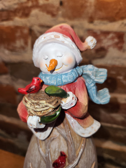 Snowman Figurine with a Cardinals 10" tall sm2
