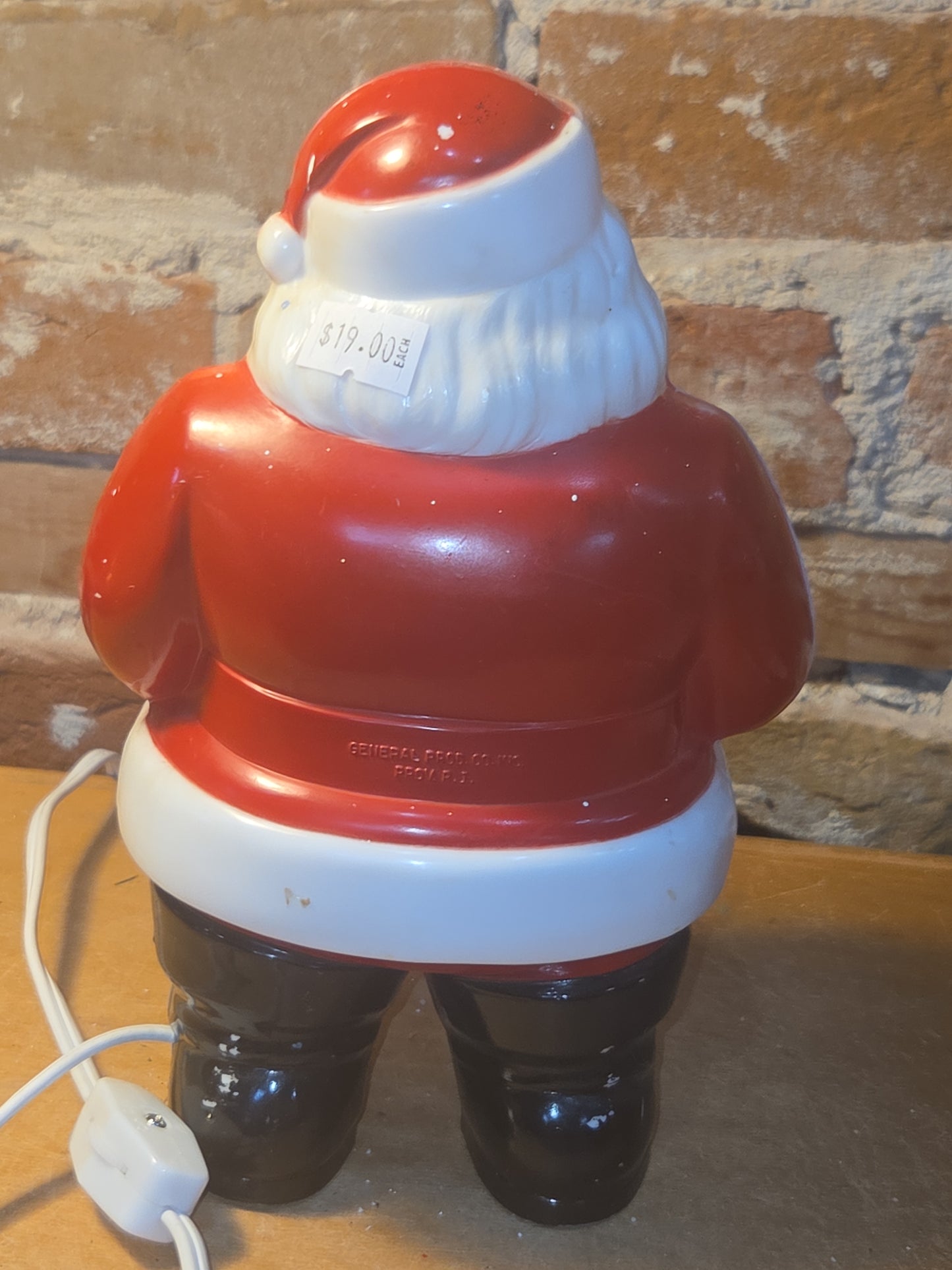 Vintage Tabletop Plastic Santa General Products Company AS IS bm8