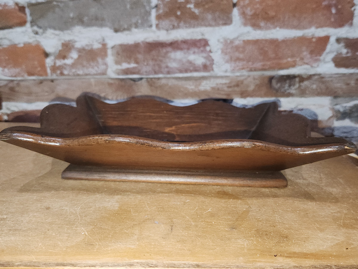 Vintage Wood Tray Trinket Candy Keys Wallet MCM 10 1/4" wt5