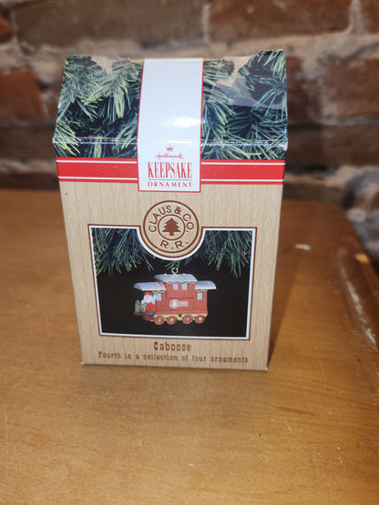 Vintage Hallmark Keepsake Ornaments Passenger Car and Caboose 3rd and 4th in the Claus & Co. R.R. 1991
