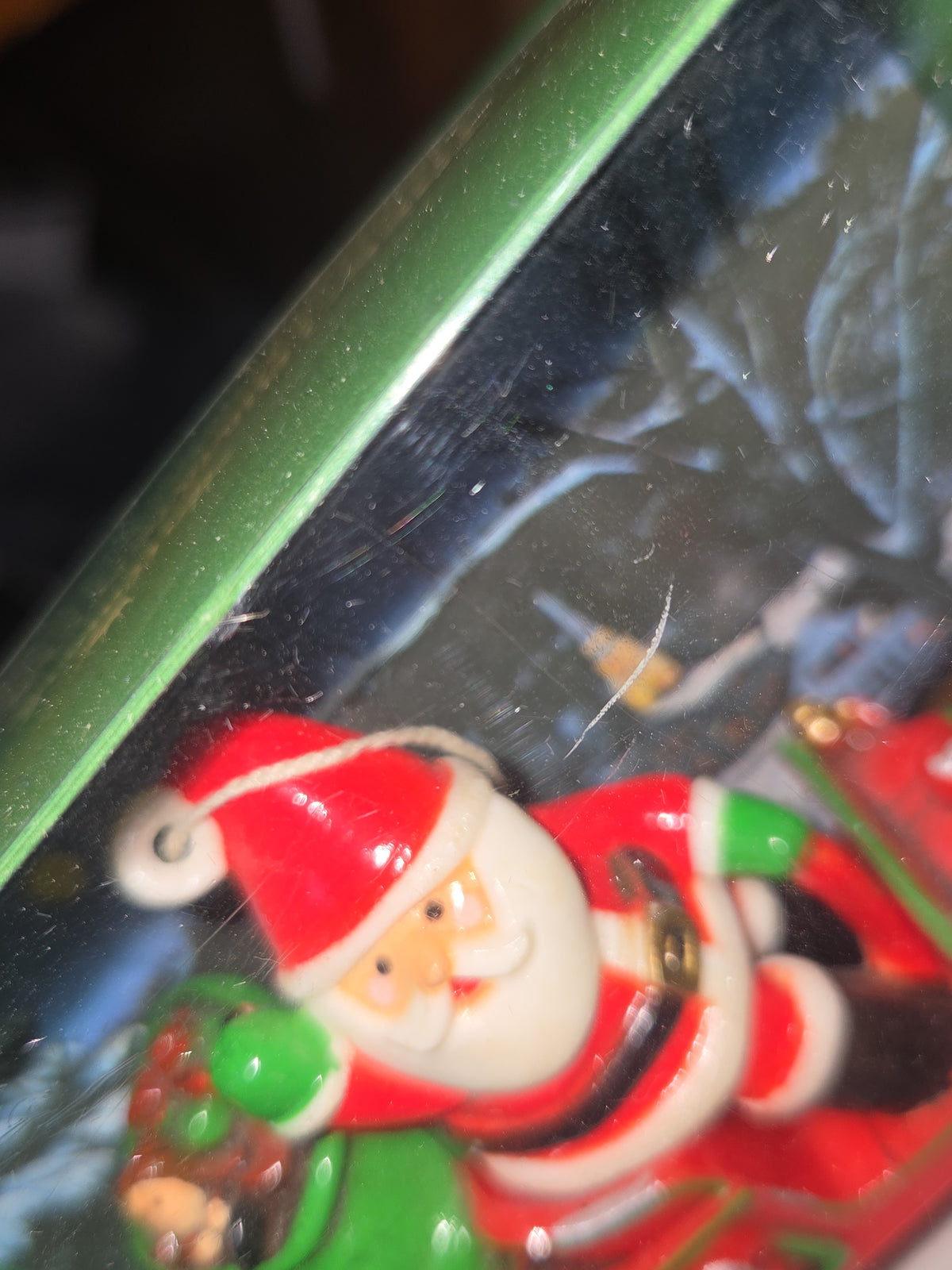Vintage Hallmark Tree-Trimmer Ornament Here Comes Santa #1 in Motor Car Series 1978
