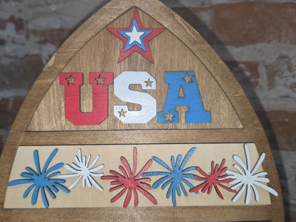 Patriotic Memorial Day Independence Day 4th of July Insert Kit for Interchangeable Frame Can Fit Arch, Rectangle, or Square Frame FRAMES SOLD SEPARATELY if41