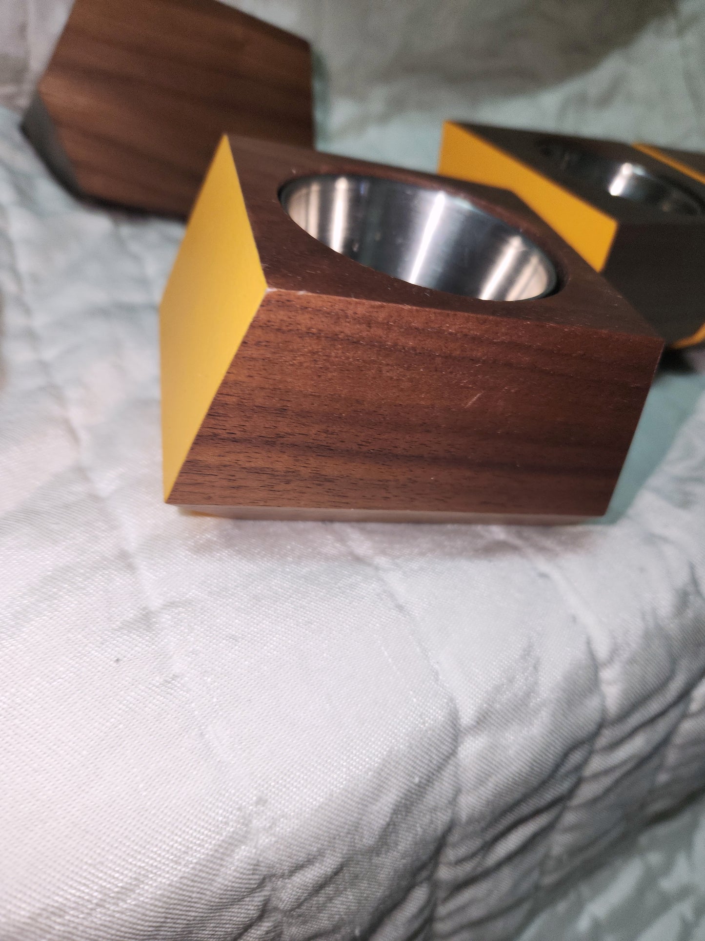 Mid-century wood planter candle holder revolution design planter MCM pl0010
