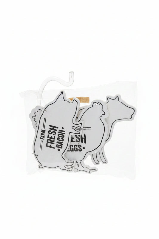 Cow, Pig, Chicken Farm House Set of 3 Ornaments wo61