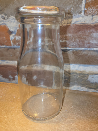 Vintage Milk Bottle Duraglas Half Pint Clear Glass vmb58