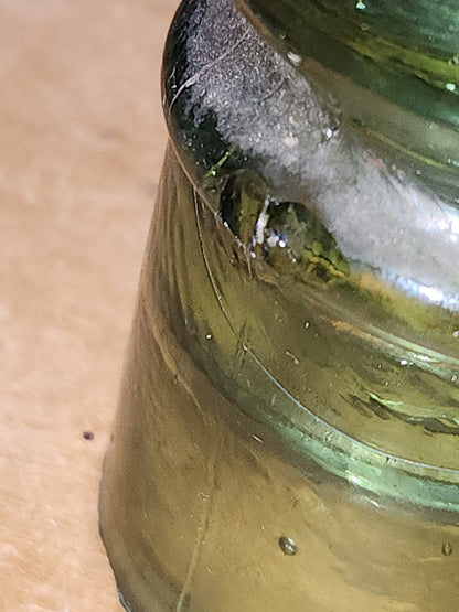 Vintage Insulator 102 Star Pony 7up Green Glass Bubbles DAMAGED si8