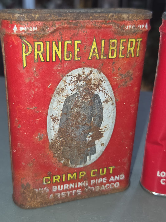 Vintage Tobacco Tins Prince Albert Set of 3 Damaged for crafting, vignettes, decorating tin650