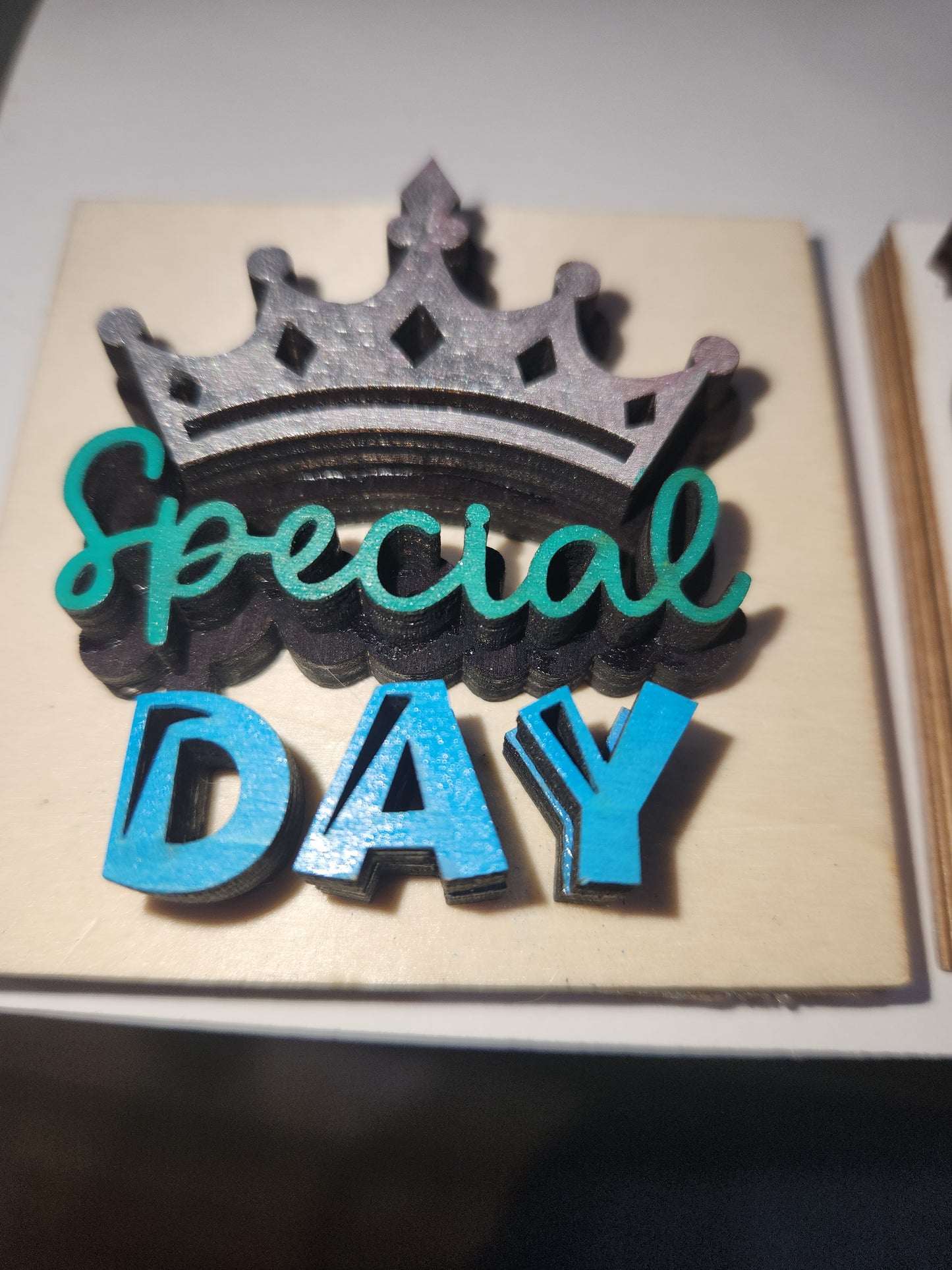 Tier Tray Decorations Handcrafted Birthday Set Balloon, hat, cake, crown, candle, banner ttb1
