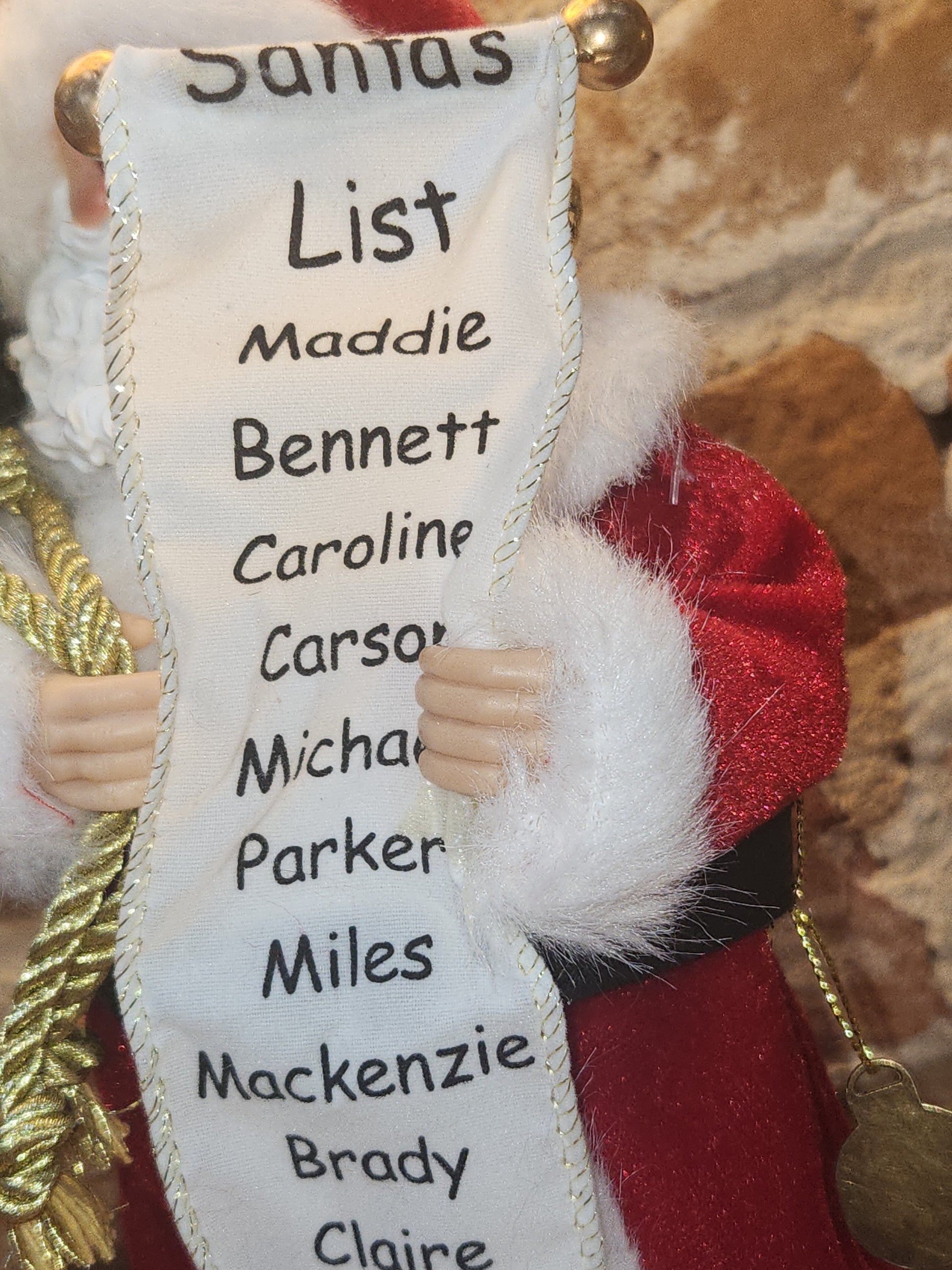 Ashland Christmas Collectible Ashland Santa Claus Figurine with Santa's List of Good Kids with His Gift Bag sf2
