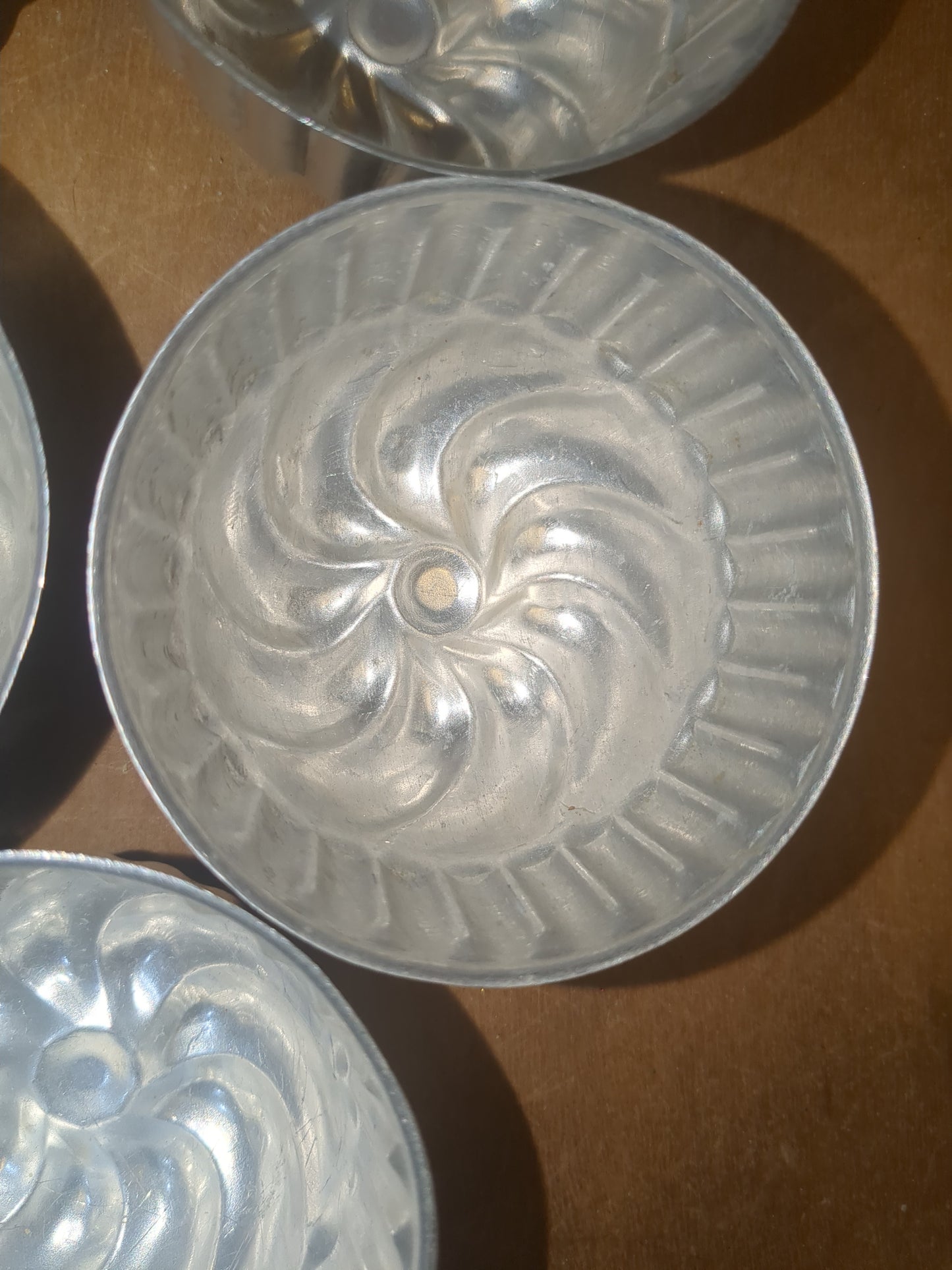 Vintage Aluminum Molds Jello Cake Tart Bundt 3" Diameter alu07