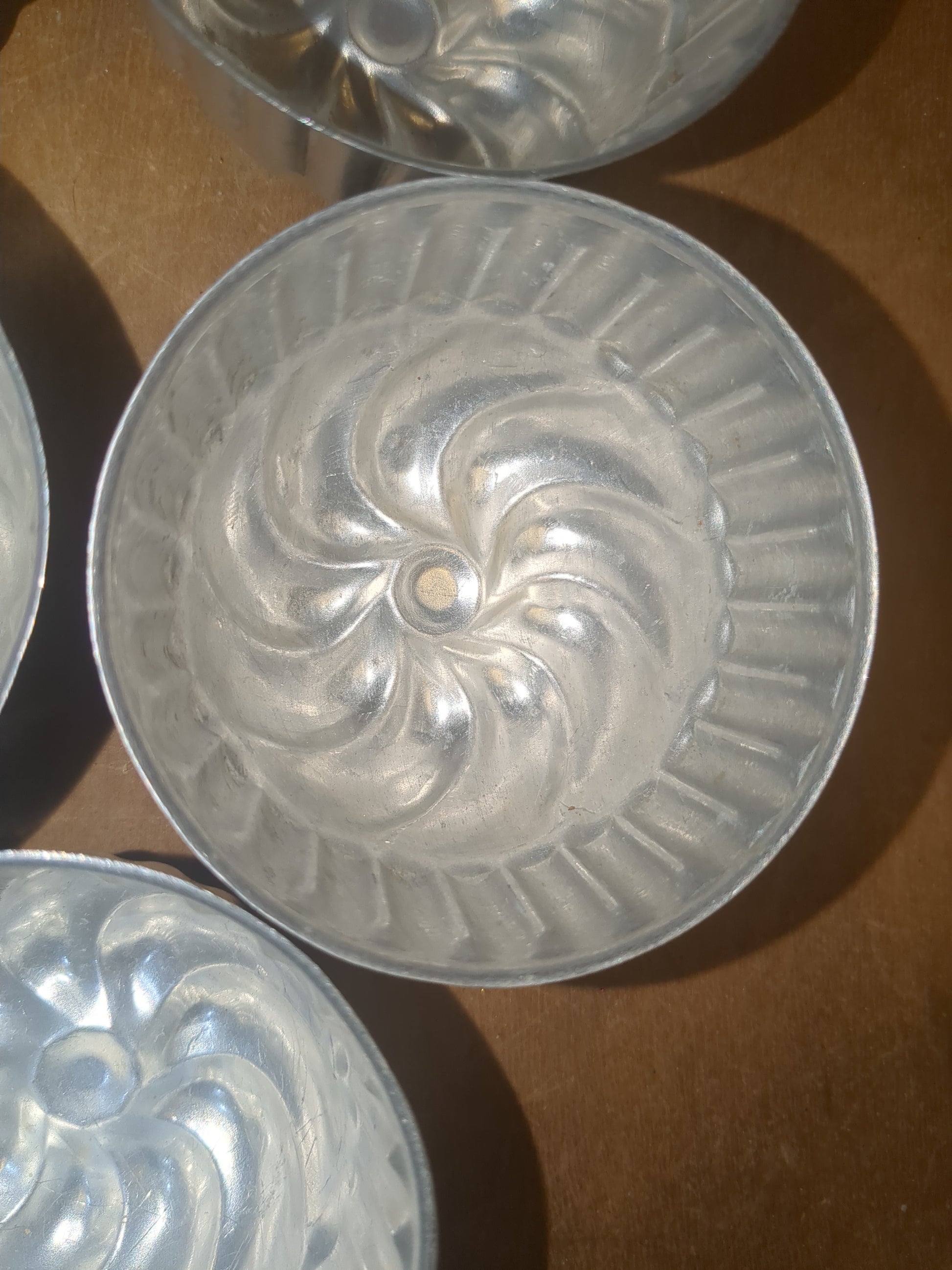 Vintage Aluminum Molds Jello Cake Tart Bundt 3" Diameter alu07