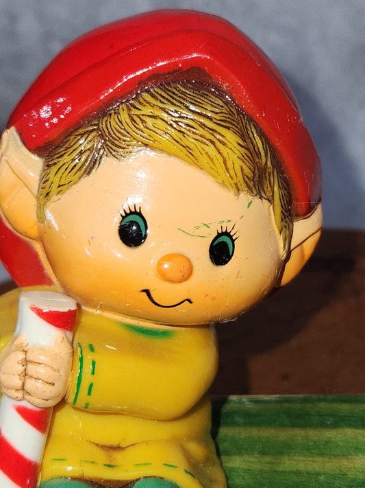 Vintage Christmas Hallmark Santa’s Little Helper ELF Mini Stocking Hanger sh77