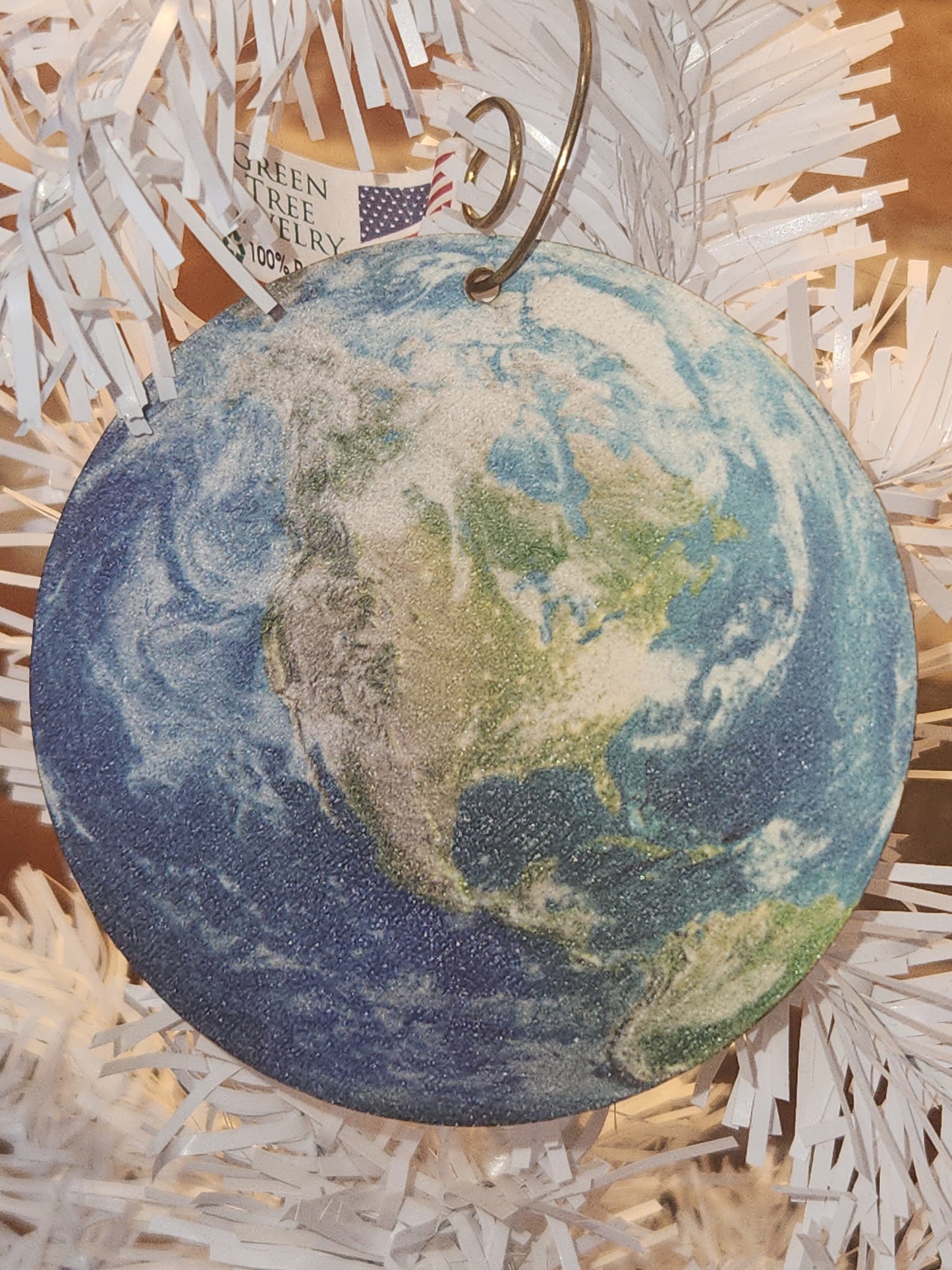 Mapped Earth Ornament 100% Recycled Paper