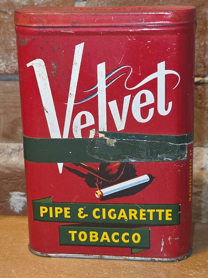 Vintage Tobacco Tin Velvet pipe and cigarette 1 5/8 oz Ligget & Myers AS IS Taped EMPTY tin714