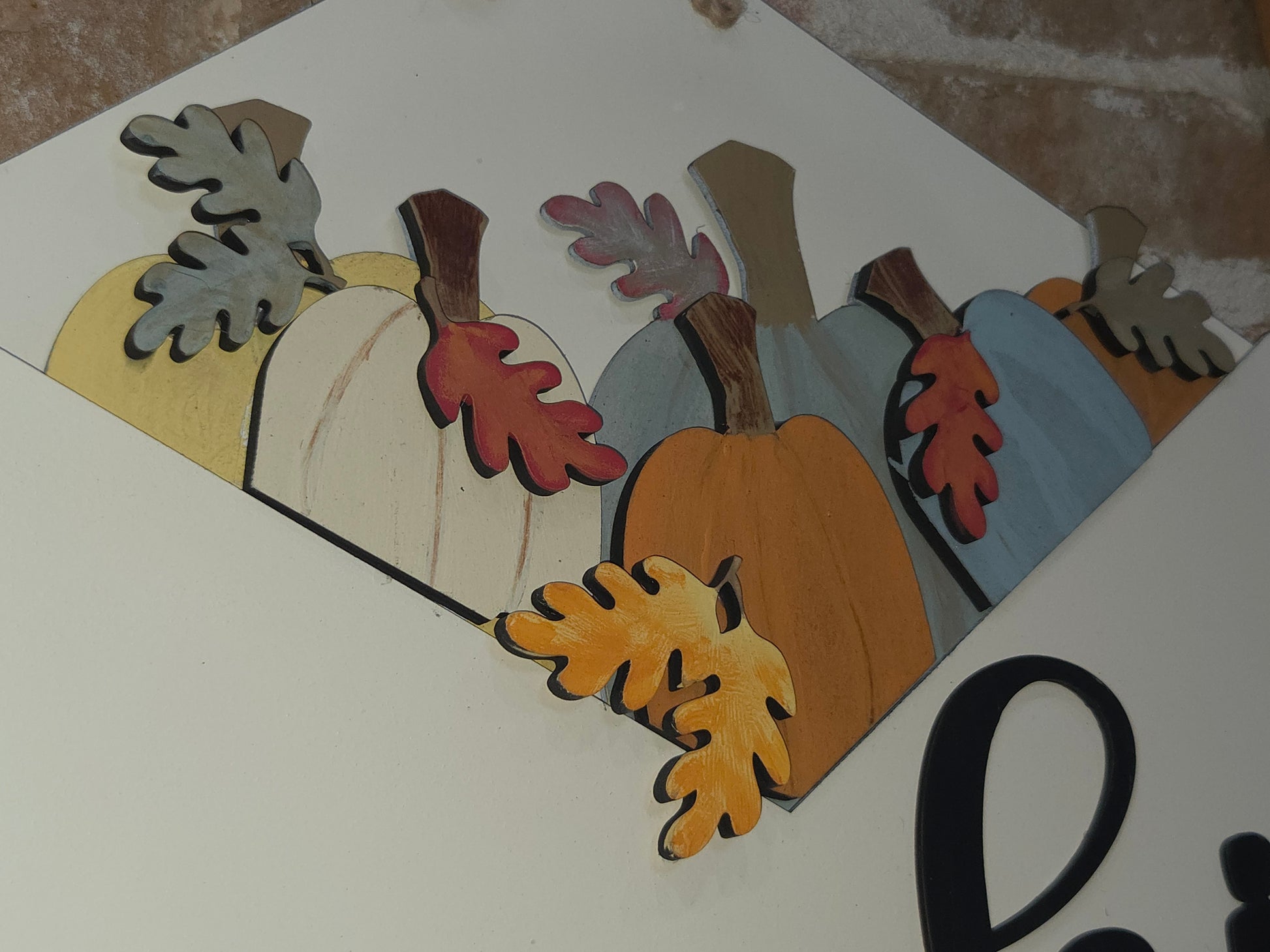 Fall Pumpkin Leaves Insert for Envelope Door Sign *sign sold seperately* EI9