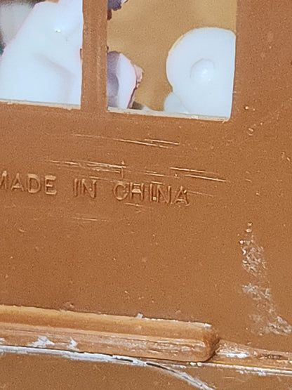 Vintage Plastic Celluloid 6" Triangle Nativity Made in China Mica AS IS n22