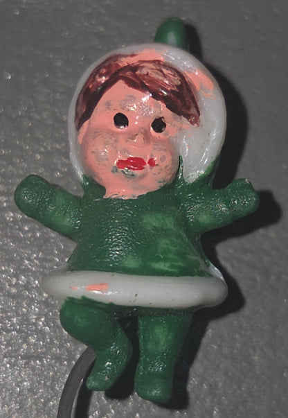 Vintage Miniature Christmas Floral Picks Snowman Santa Angel Set if 4 vc9