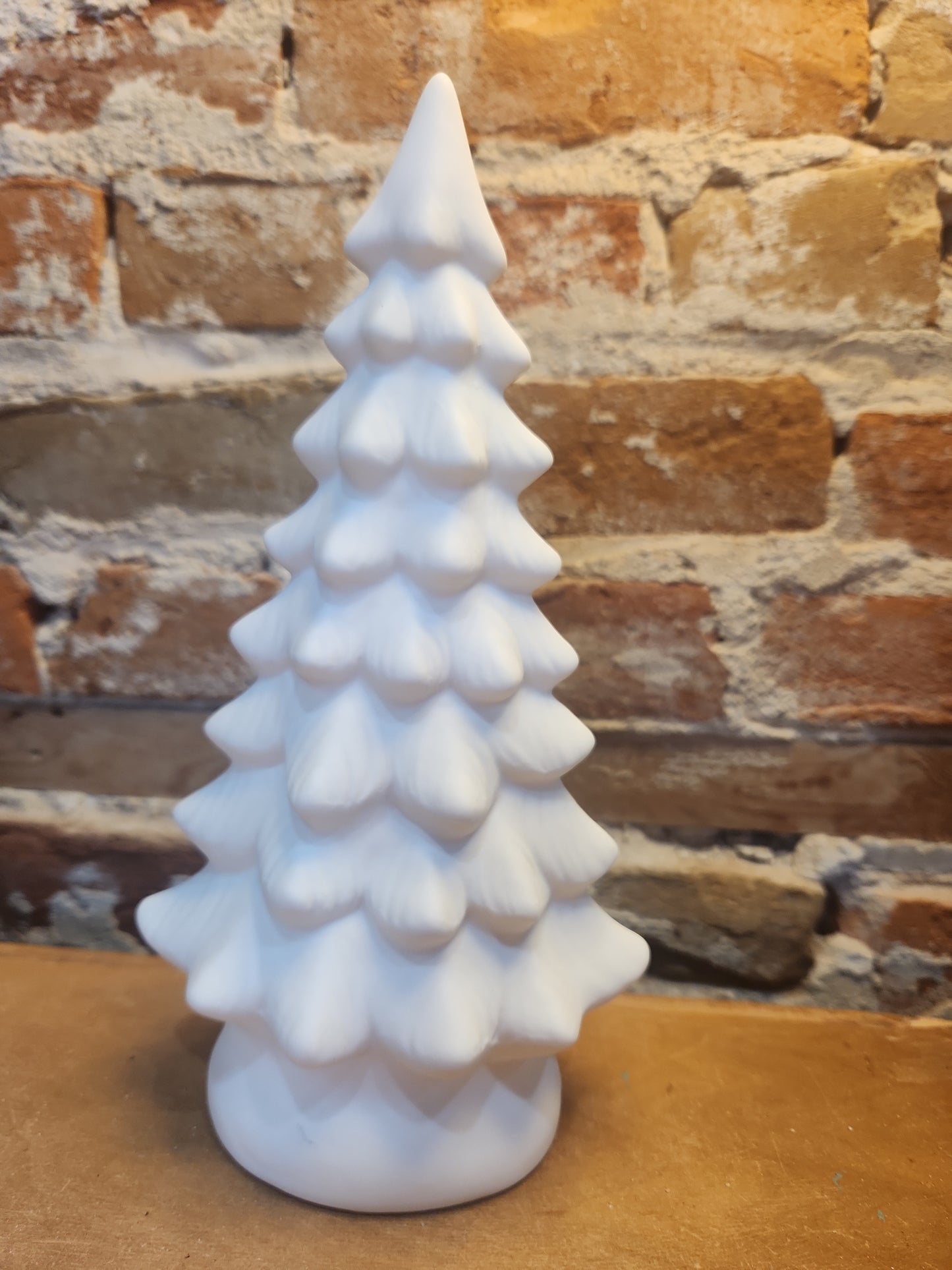 Ceramic Christmas Tree with LED light, 9.6in tall