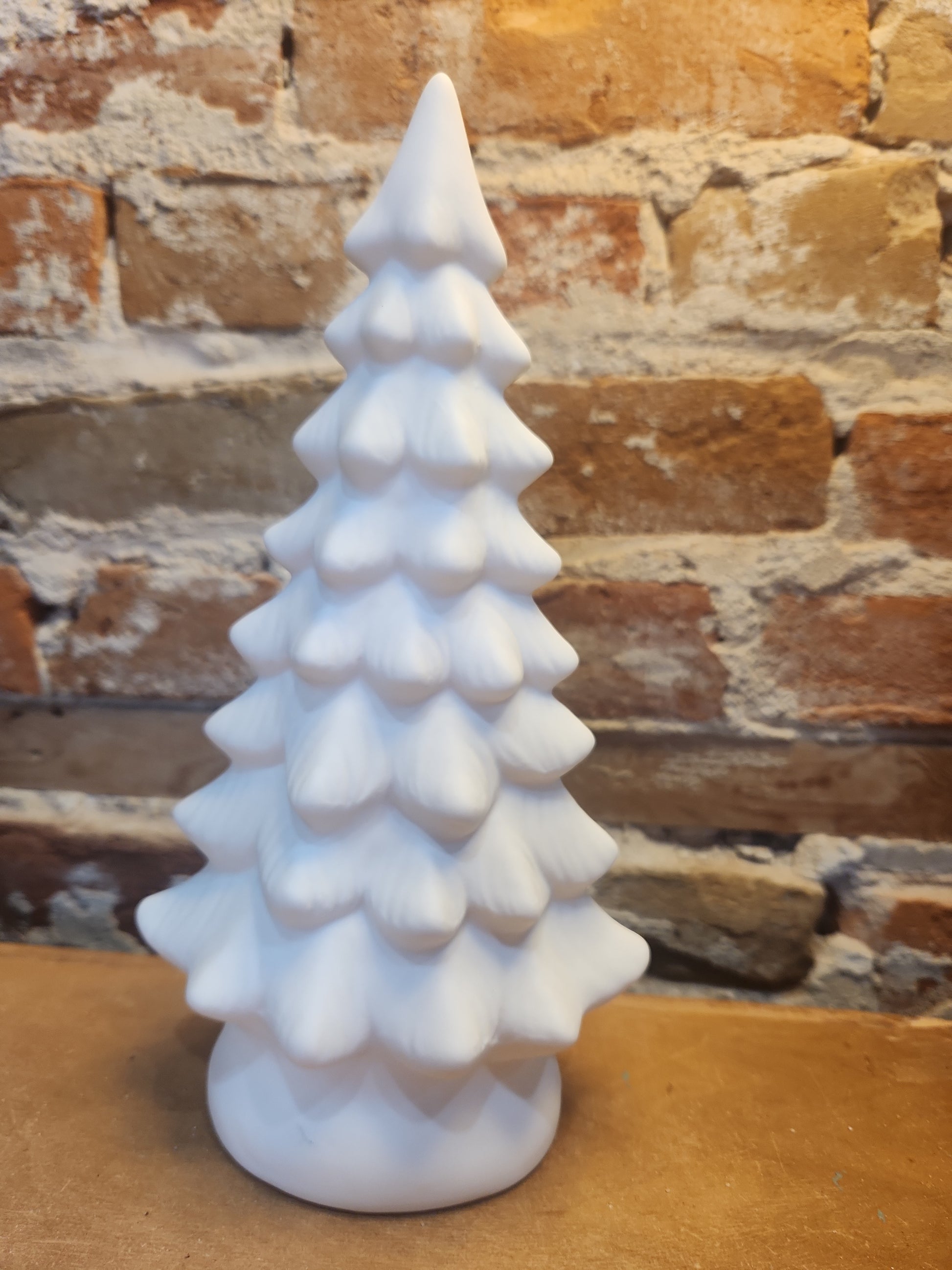 Ceramic Christmas Tree with LED light, 9.6in tall
