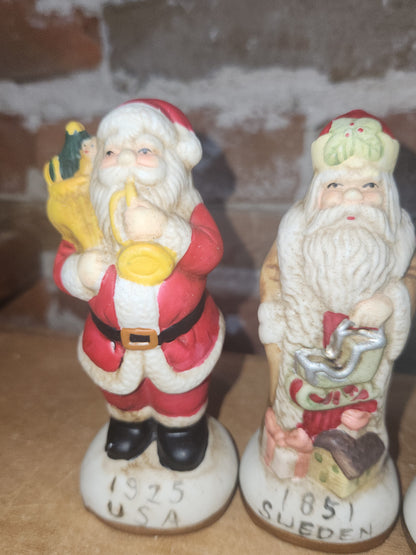 Vintage Ceramic Santas Set of 4 AS IS