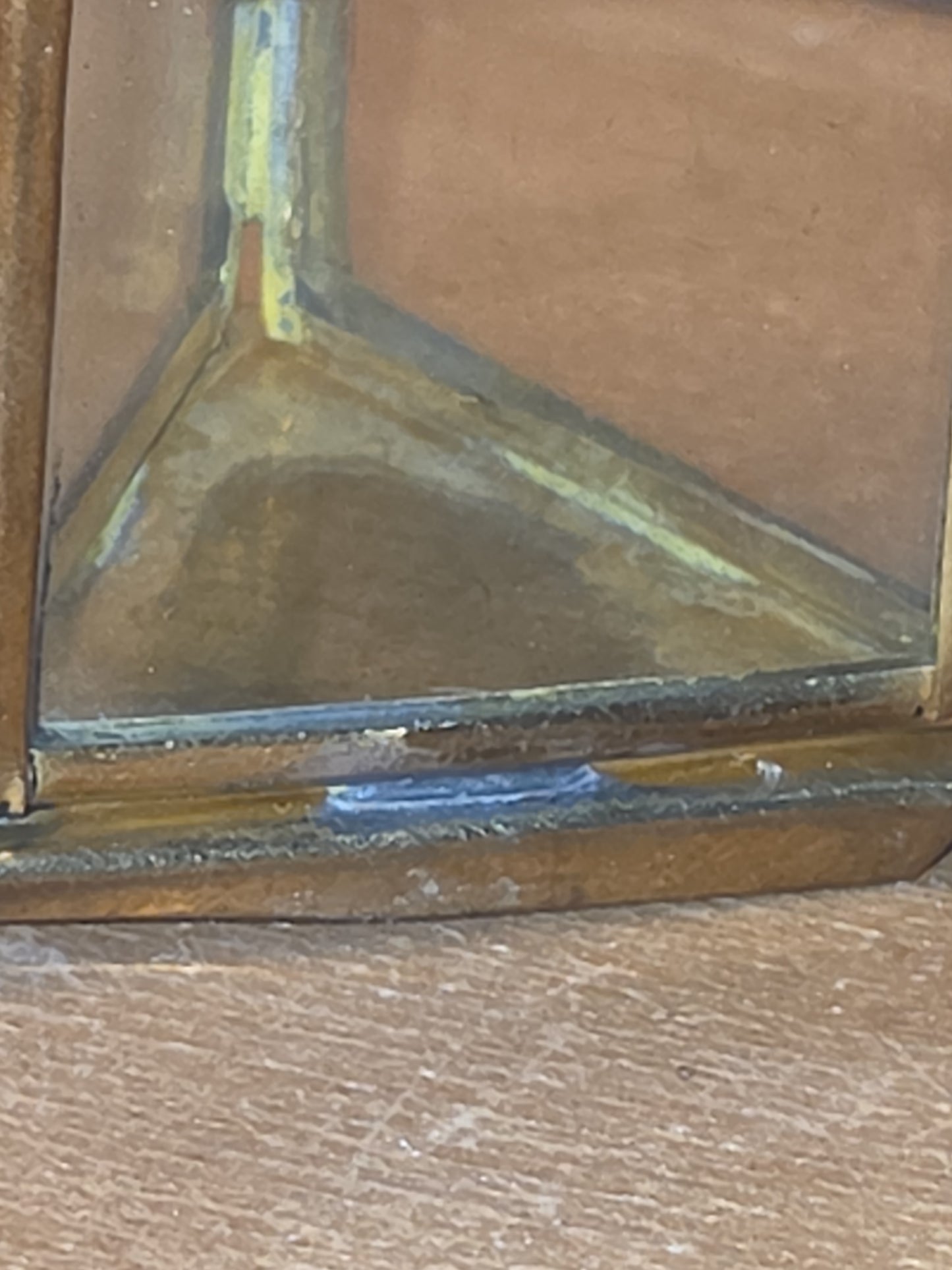 Vintage Brass and Glass Lantern Ornament bb81