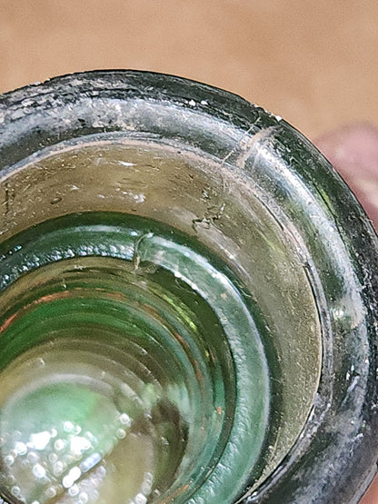 Vintage Insulator 102 Star Pony 7up Green Glass Bubbles DAMAGED si8
