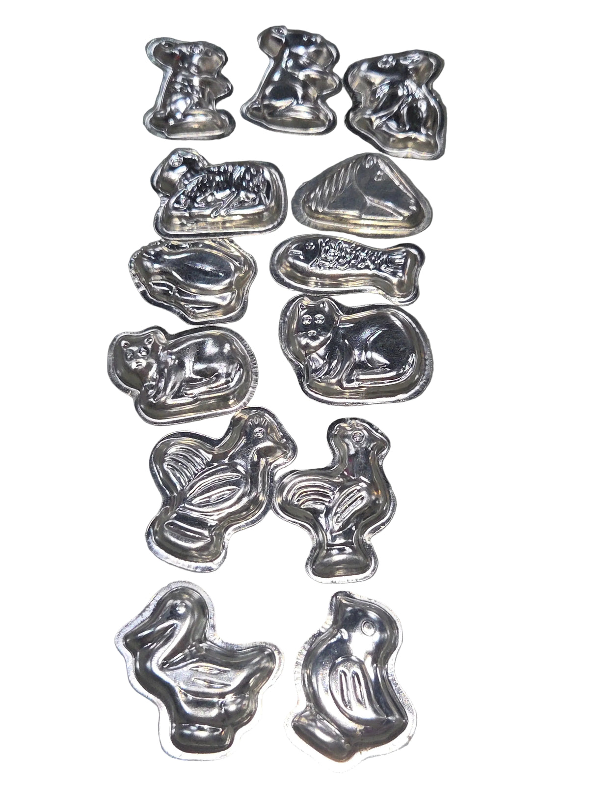 Vintage Animal Mold Chocolate Butter Candy Set of 13 Cat Fish Horse Bunny Frog Sheep Chicken Pelican vm56