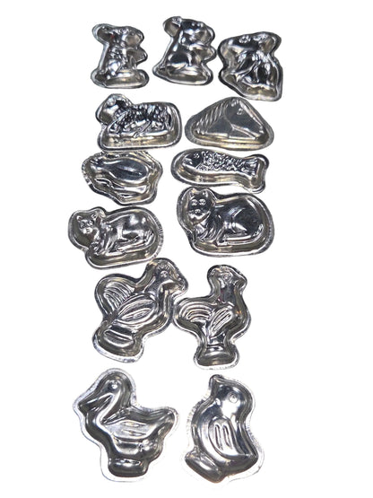 Vintage Animal Mold Chocolate Butter Candy Set of 13 Cat Fish Horse Bunny Frog Sheep Chicken Pelican vm56