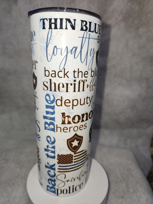 20 oz stainless steel insulated Tumbler police officer tp7