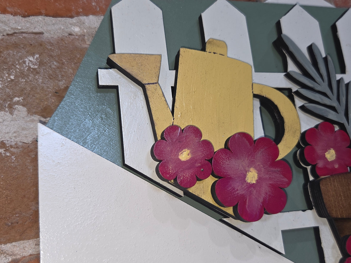 Garden Maroon Flowers Insert for Envelope Door Sign *sign sold seperately* EI29