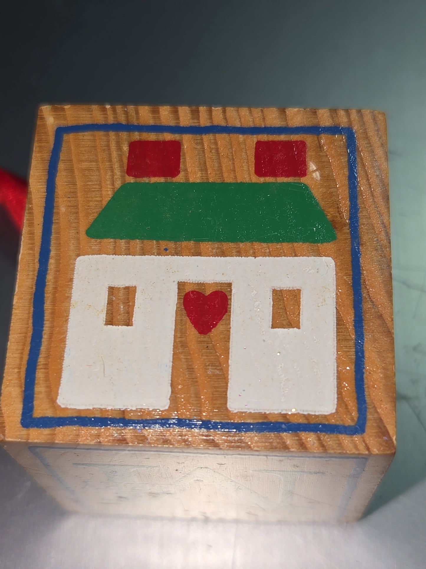 Vintage Hallmark Cards Christmas Ornament Wood Block 1987