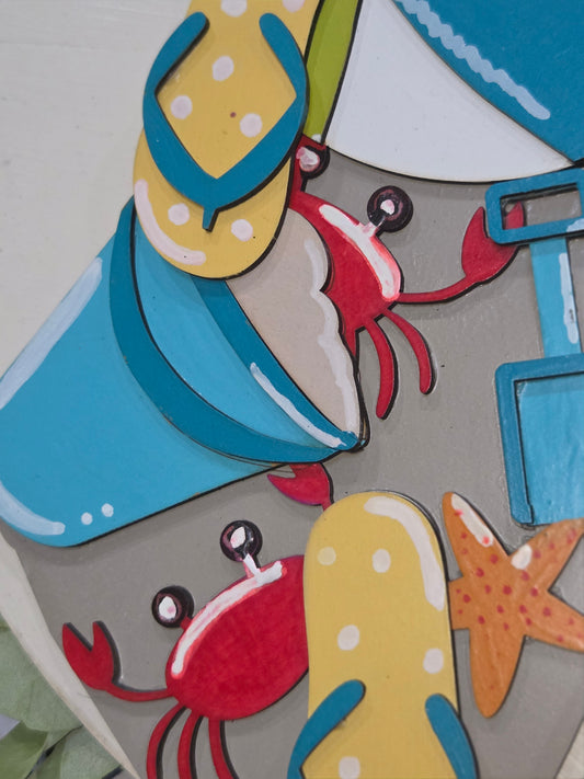 Beach Crab Summer Insert for Interchangeable Pot Spilling Door Sign *Sign Sold Seperately*