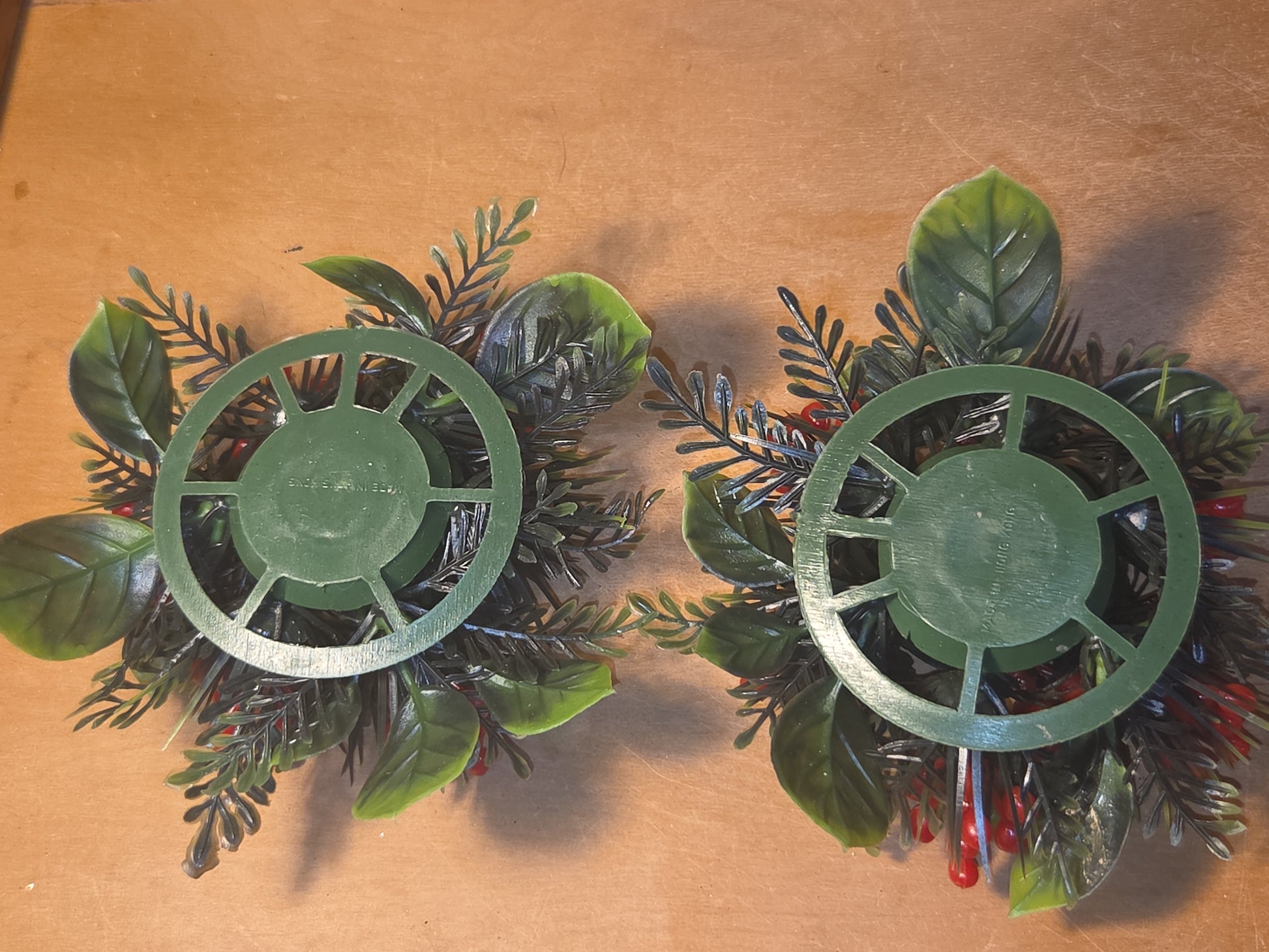 Vintage Christmas Candle Rings Set of 2