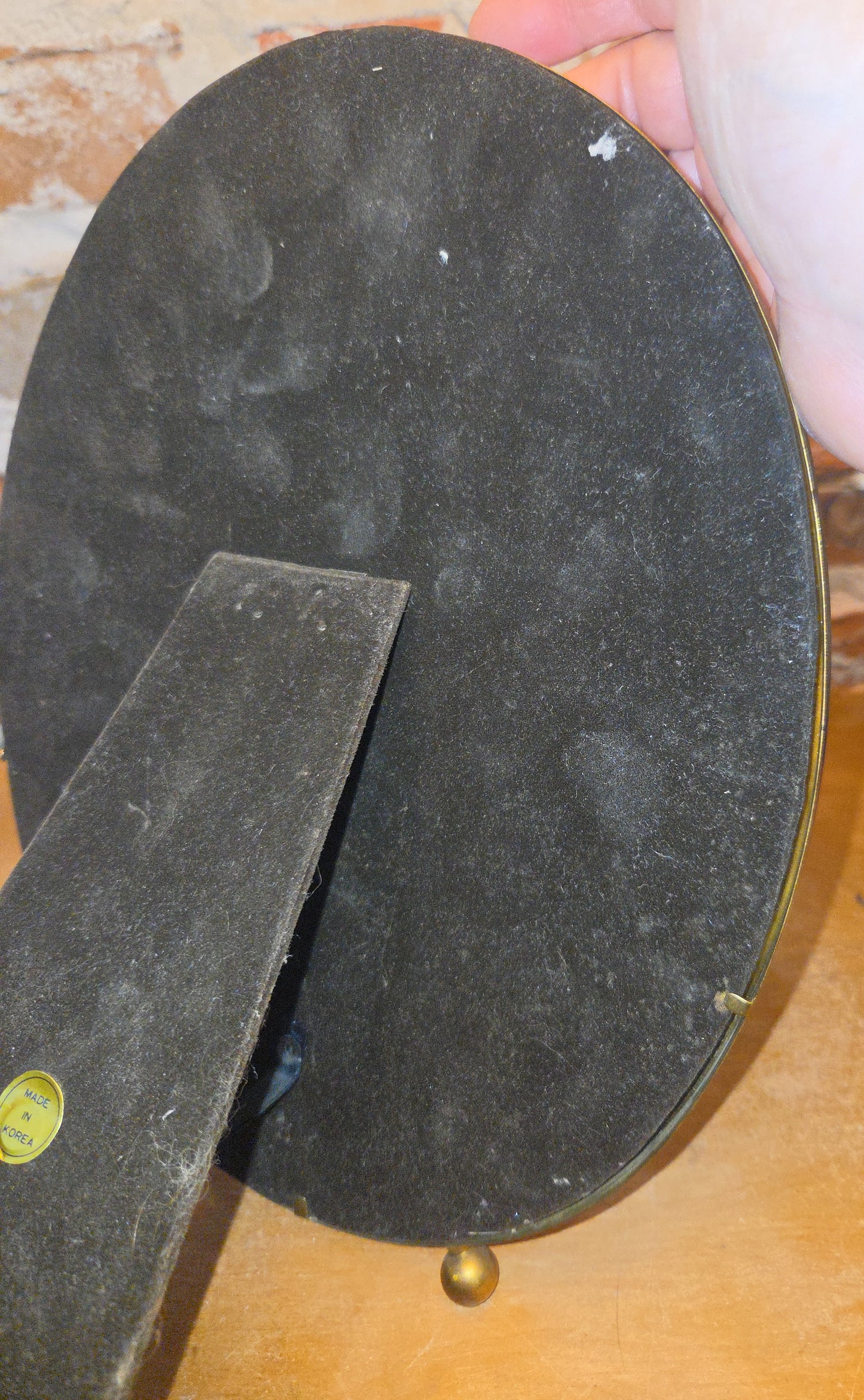 Vintage Brass Footed Oval Photo Frame