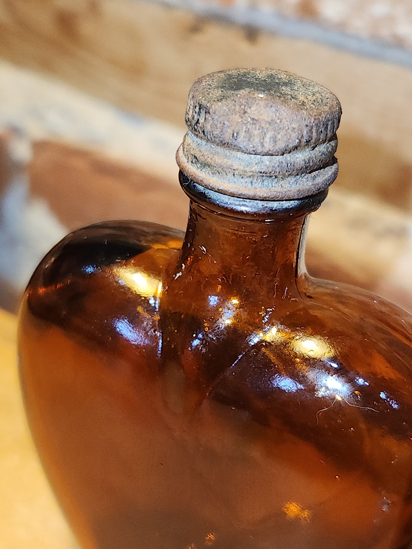 Vintage Liquor Bottles Paul Masson Rare Dry Sherry Heart Shaped Amber Glass Set of 2 vlb01