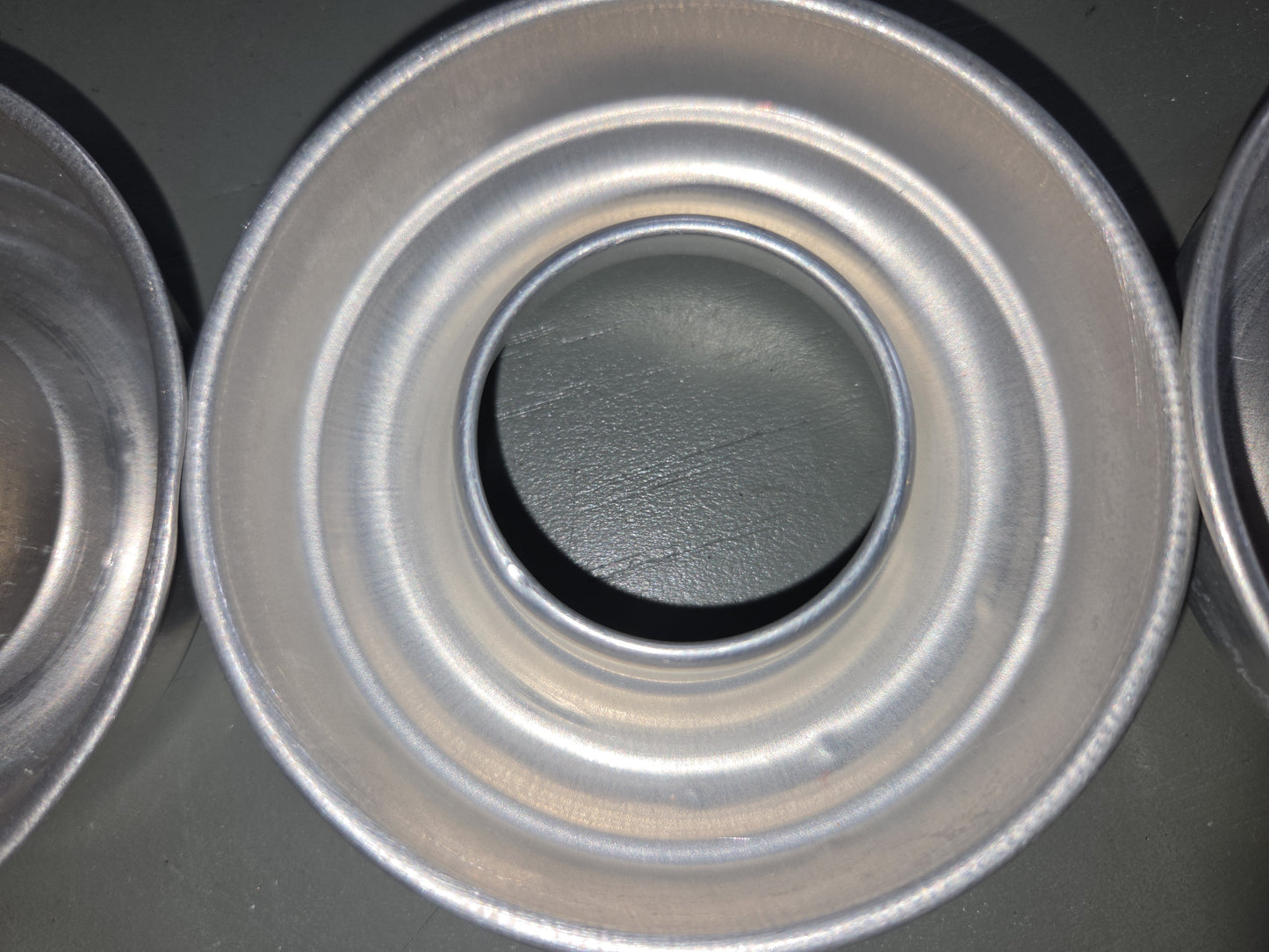 Vintage Aluminum Mini Round Ring Molds Cake, Jello, Desserts Set of 6 AS IS 3.5” bt8