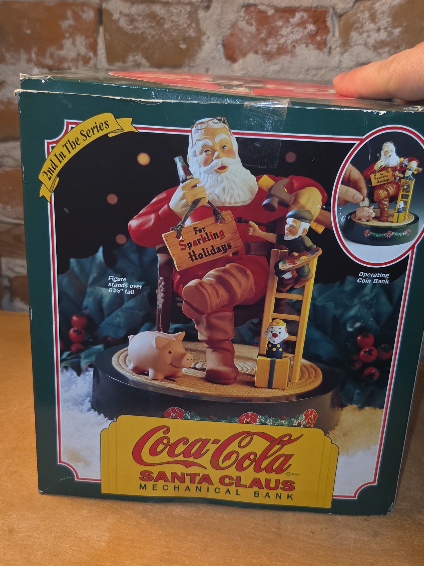 Vintage Coca-Cola Ertl Santa Claus Mechanical Christmas Coin Bank 2nd in Series Coke 1995 scb2