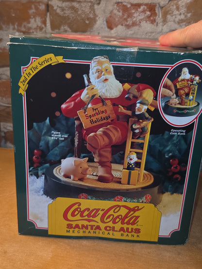 Vintage Coca-Cola Ertl Santa Claus Mechanical Christmas Coin Bank 2nd in Series Coke 1995 scb2
