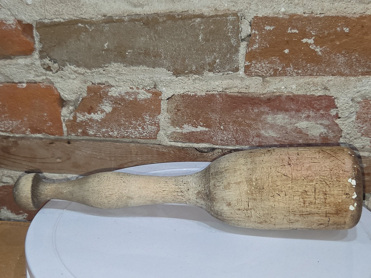 Antique Vintage Primitive Wooden Masher Pestle Pounder 11 1/4" kit09