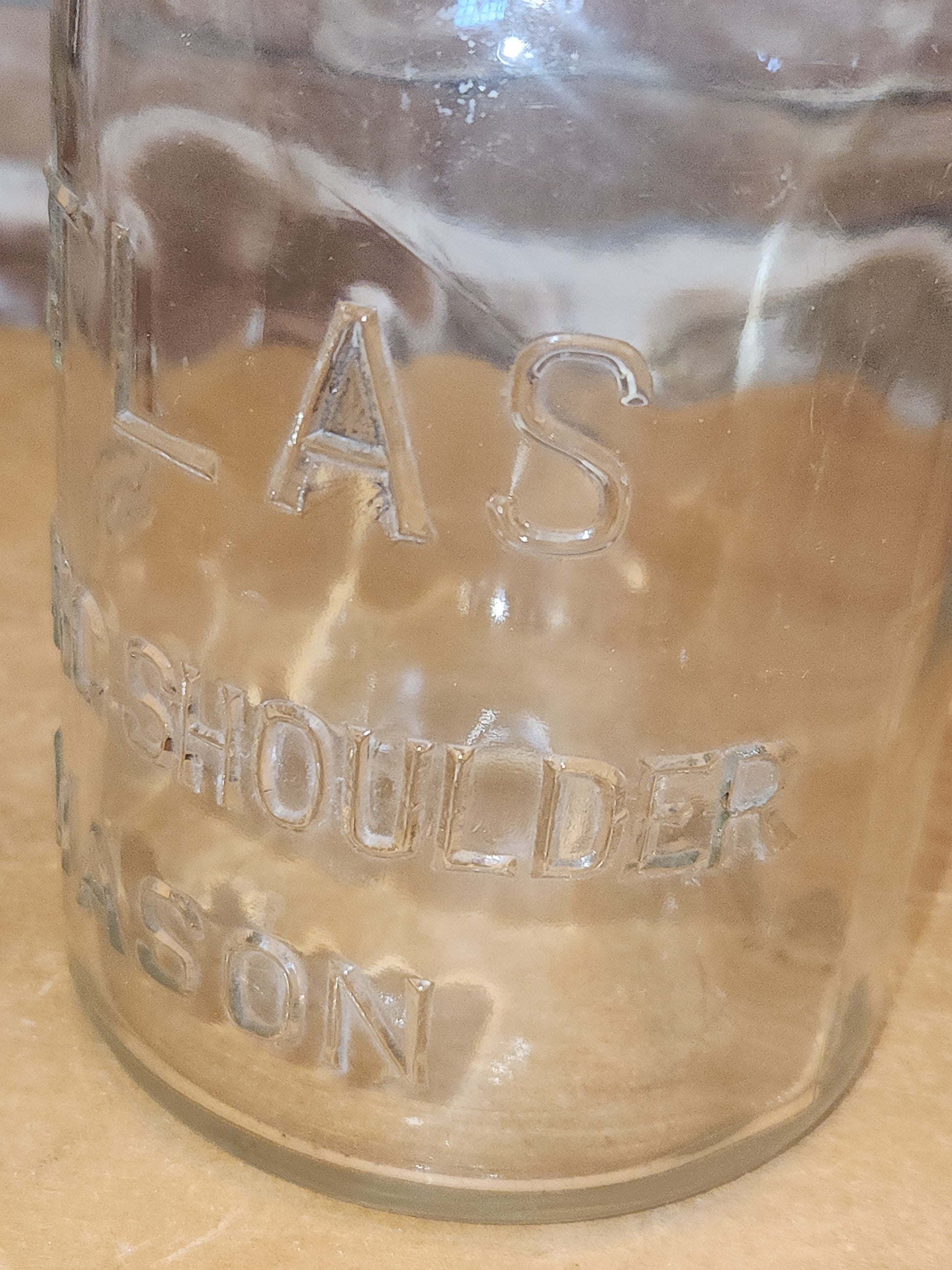 Vintage Atlas Strong Shoulder Clear Quart Jar and Atlas Lid jar92