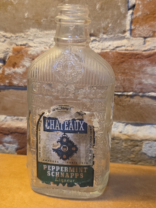 Vintage Liquor Bottle CHATEAUX Peppermint Schnapps vlb1
