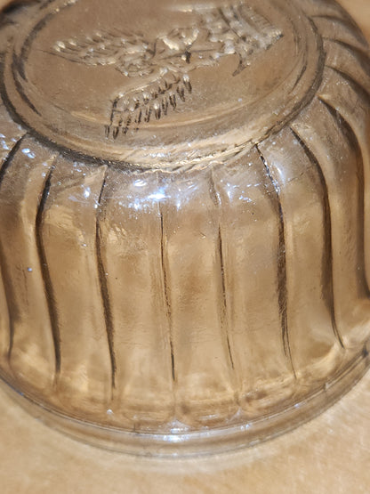 Vintage Kerr or Hazel Atlas Bee Crown Glass Jelly Jar Ribbed Edges NO LID